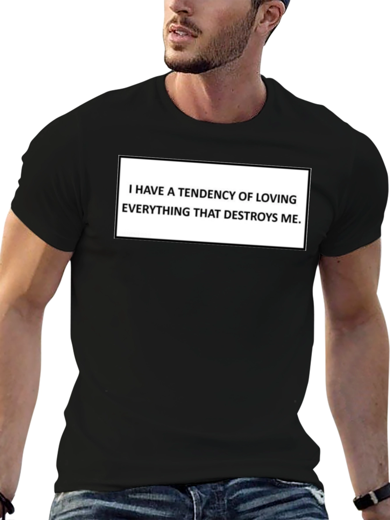 I Have A Tendency Black Graphic Tee