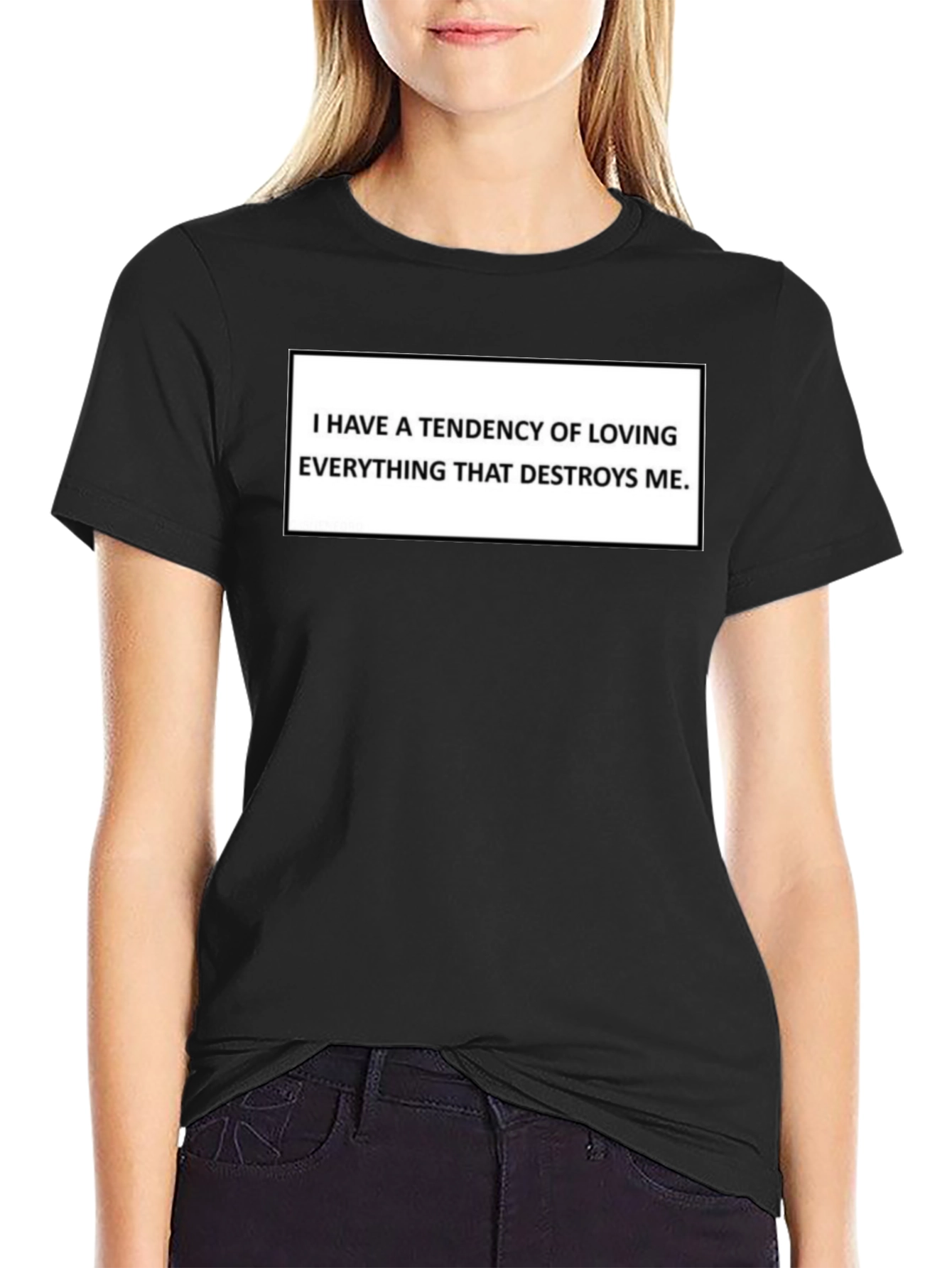 I Have A Tendency Black Graphic Tee