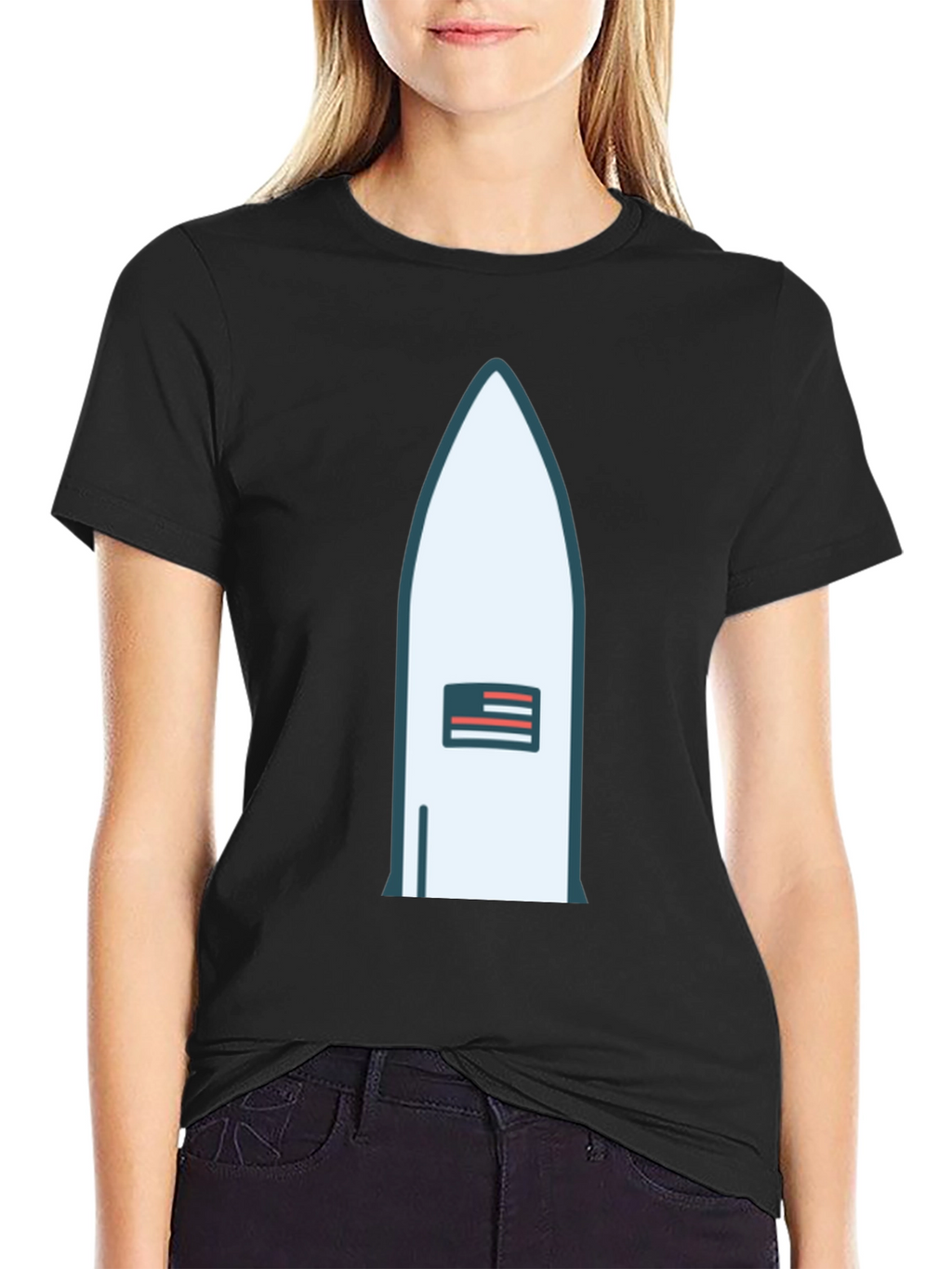 Rocket USA Flag Graphic Tee - Black
