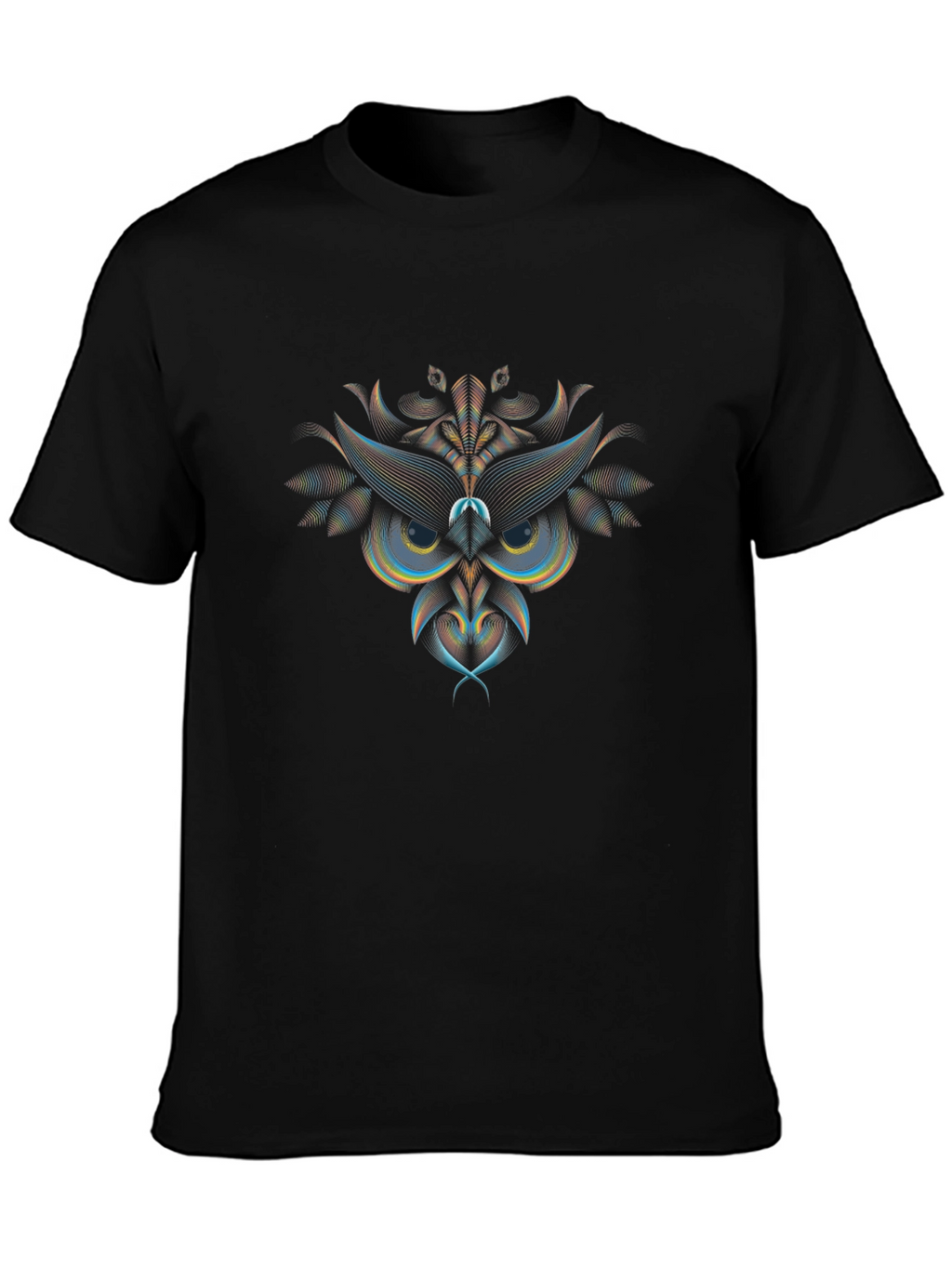 Geometric Owl Graphic Print Tee - Modern Art Shirt