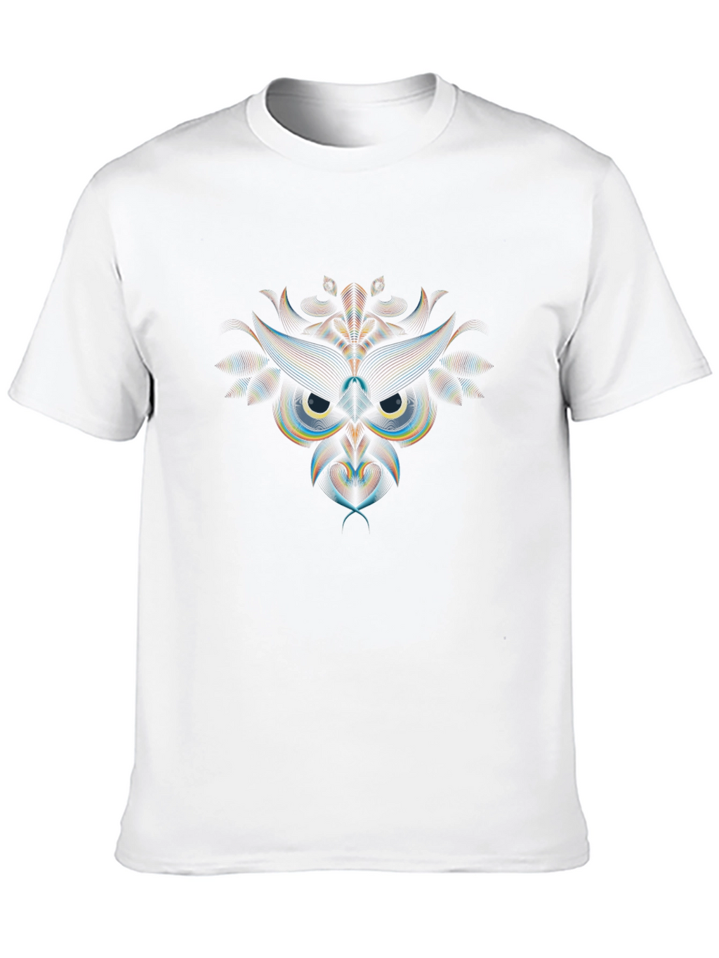 Geometric Owl Graphic Print Tee - Modern Art Shirt