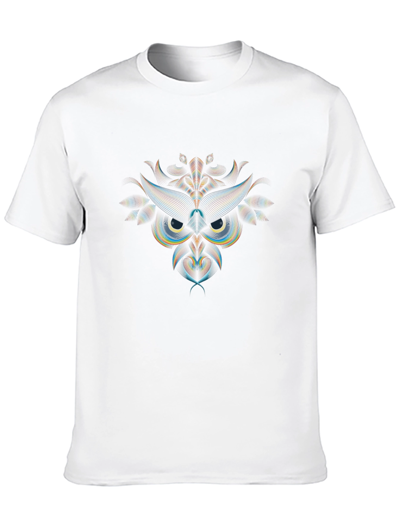 Geometric Owl Graphic Print Tee - Modern Art Shirt