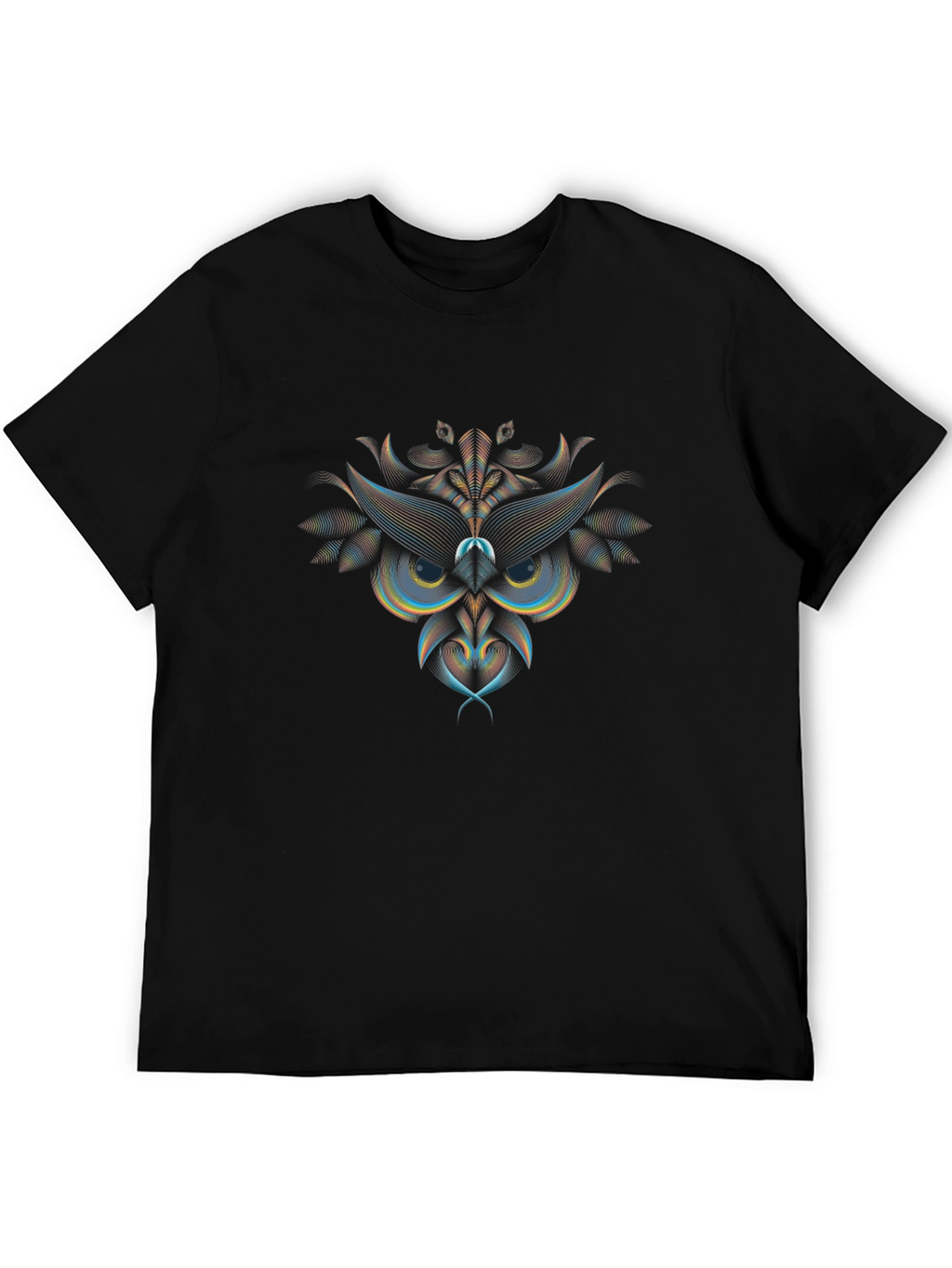 Geometric Owl Graphic Print Tee - Modern Art Shirt