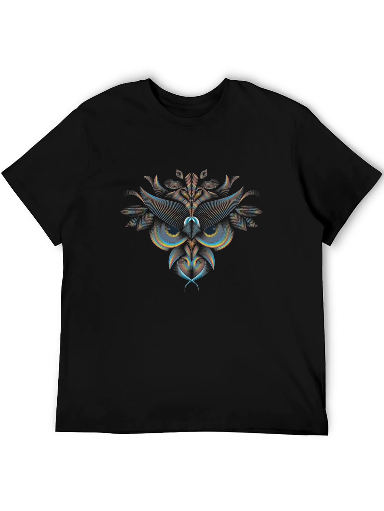 Geometric Owl Graphic Print Tee - Modern Art Shirt