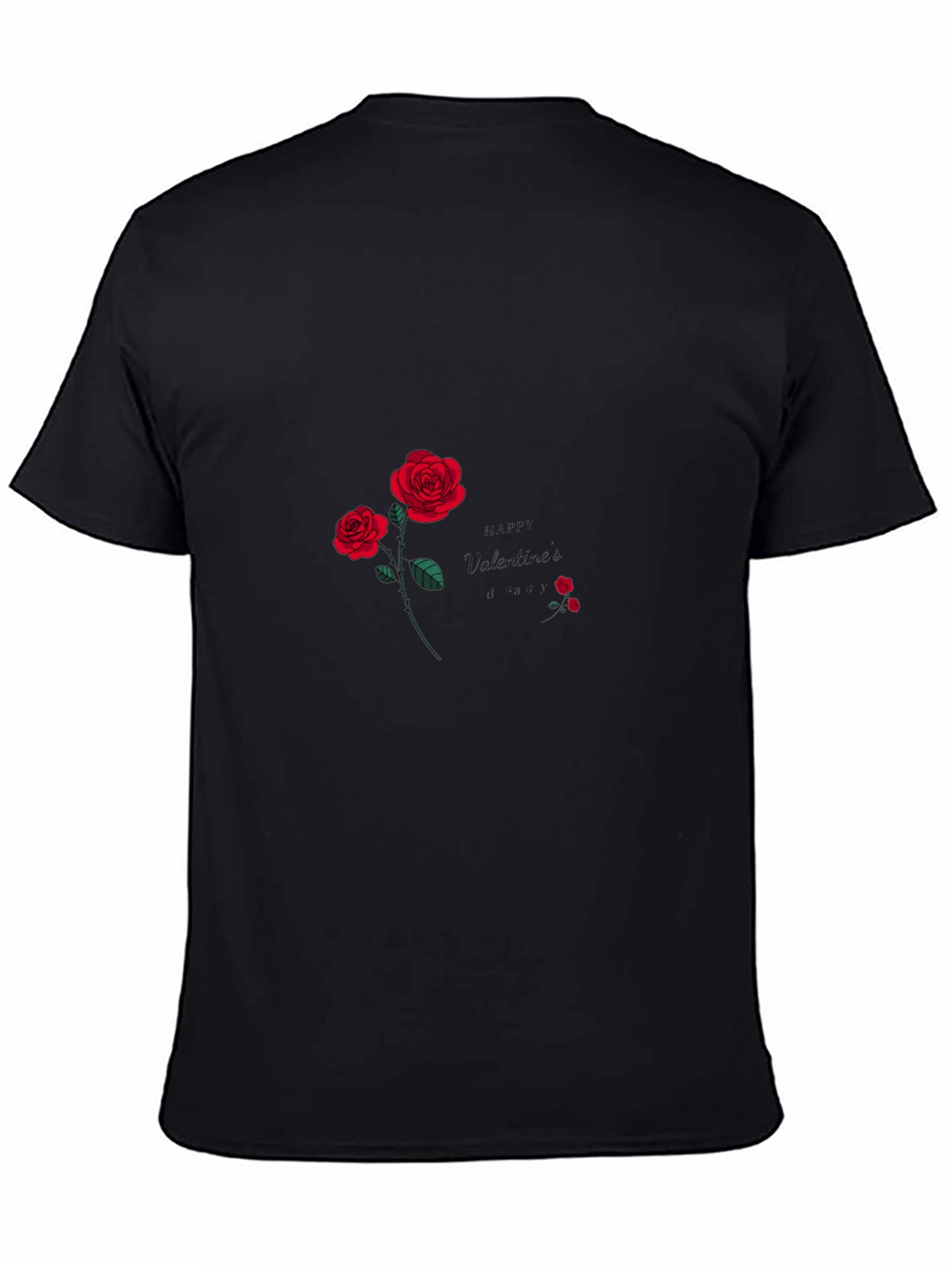 Valentines Day Roses Black T-shirt