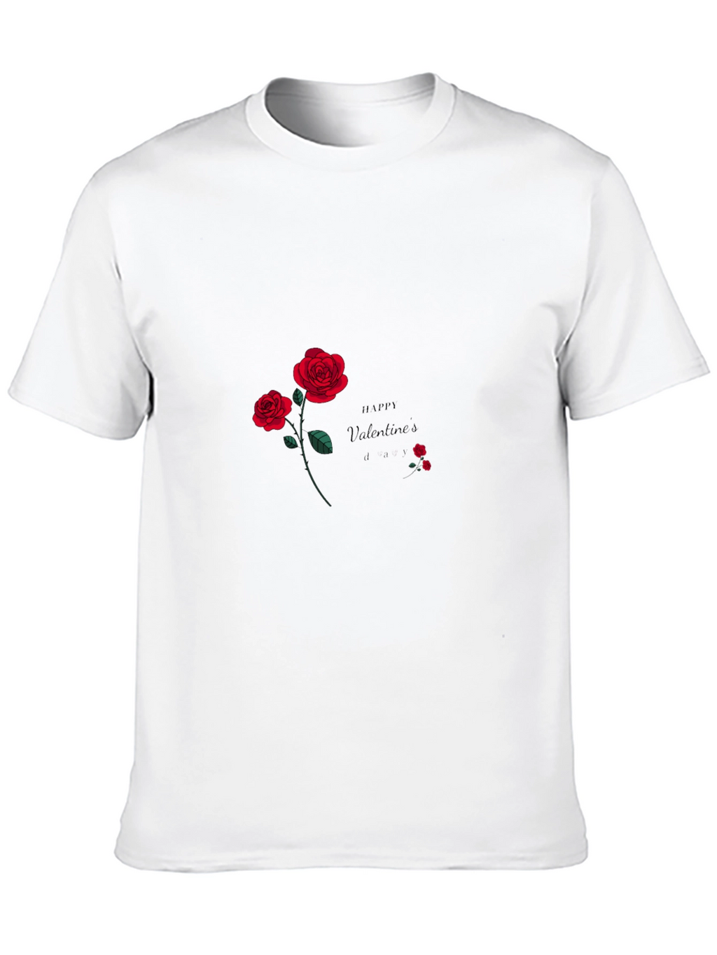 Valentines Day Roses Black T-shirt