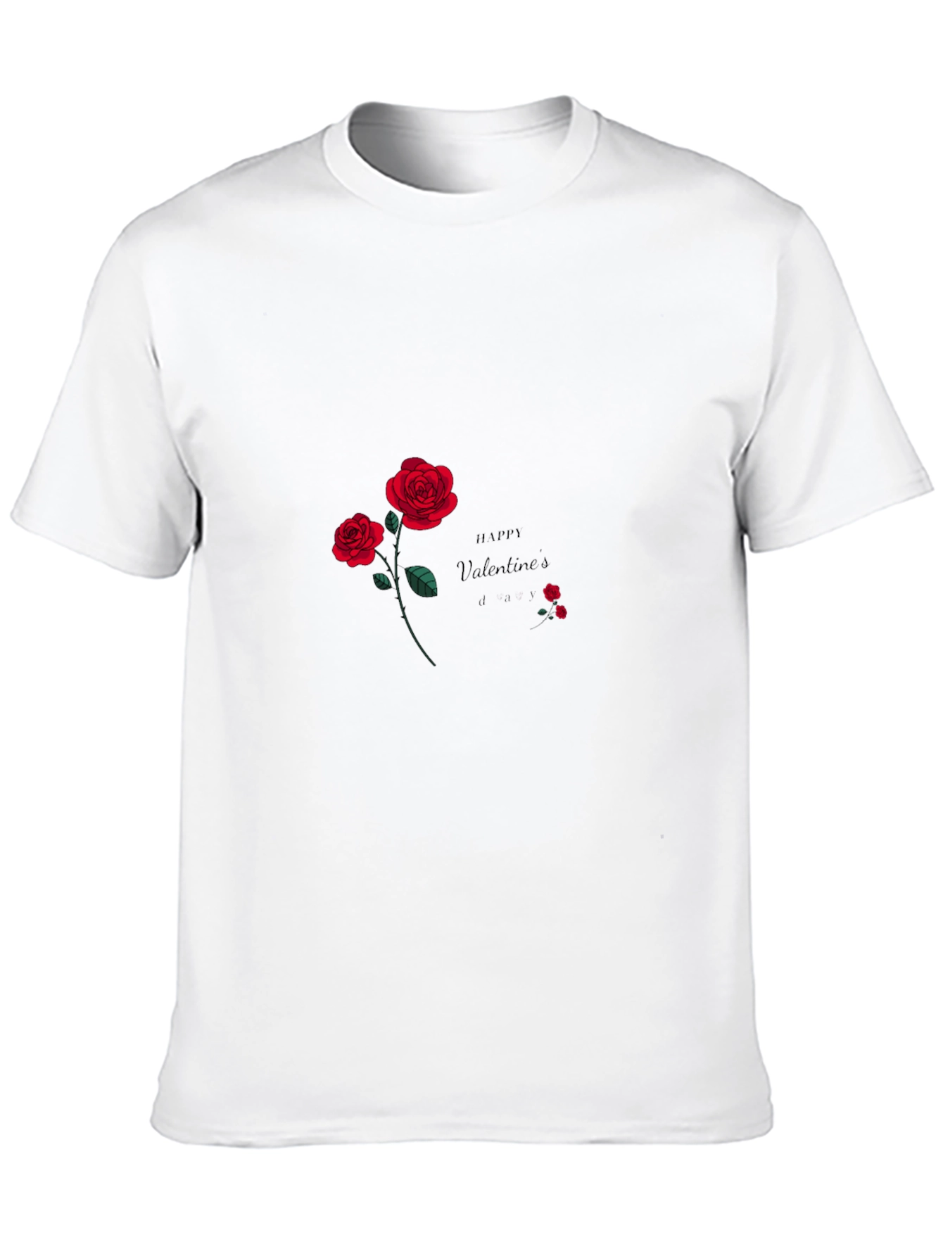 Valentines Day Roses Black T-shirt