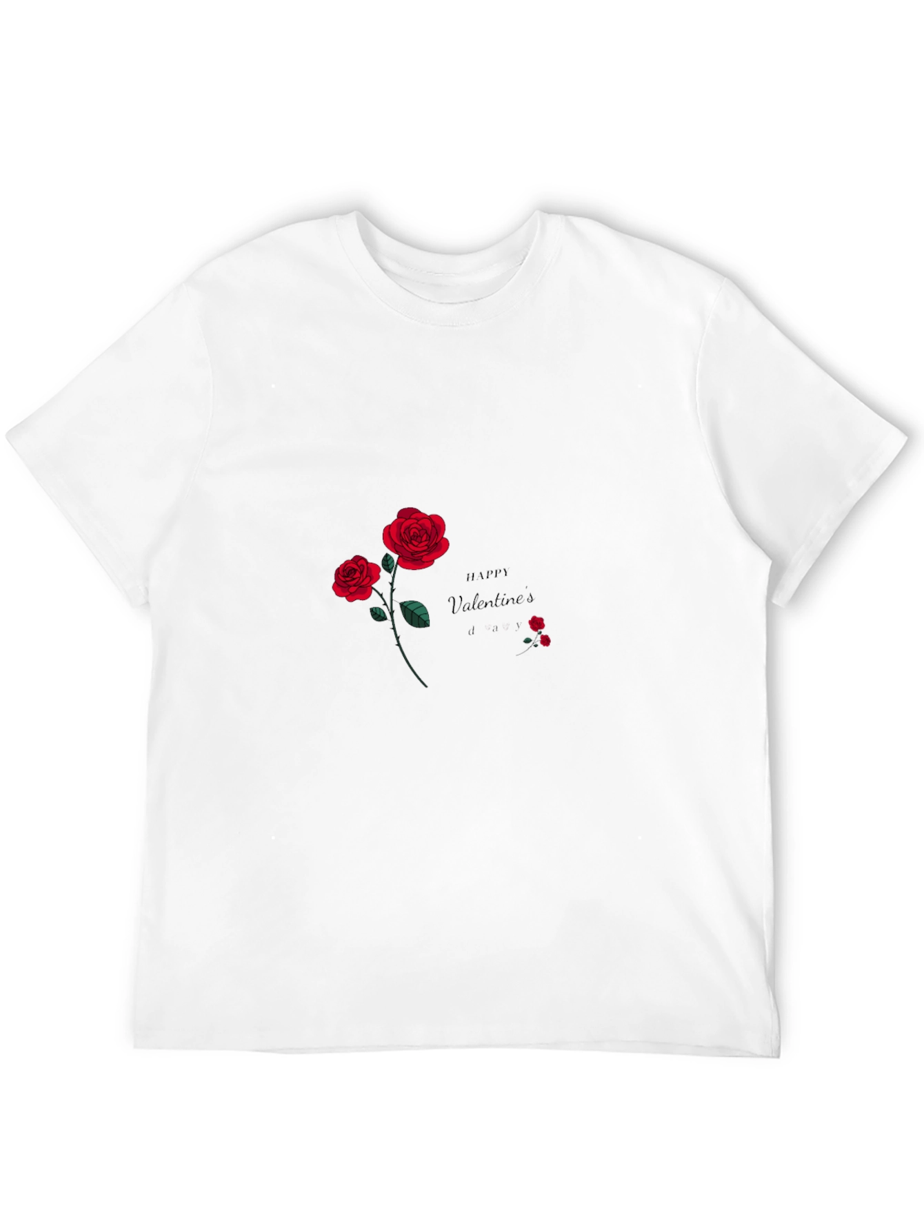 Valentines Day Roses Black T-shirt