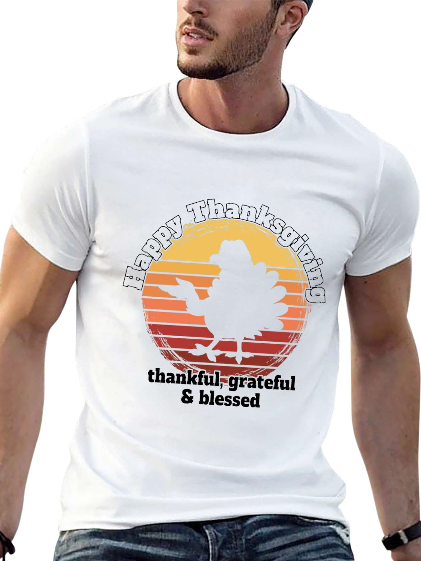 Happy Thanksgiving Turkey Graphic T-Shirt