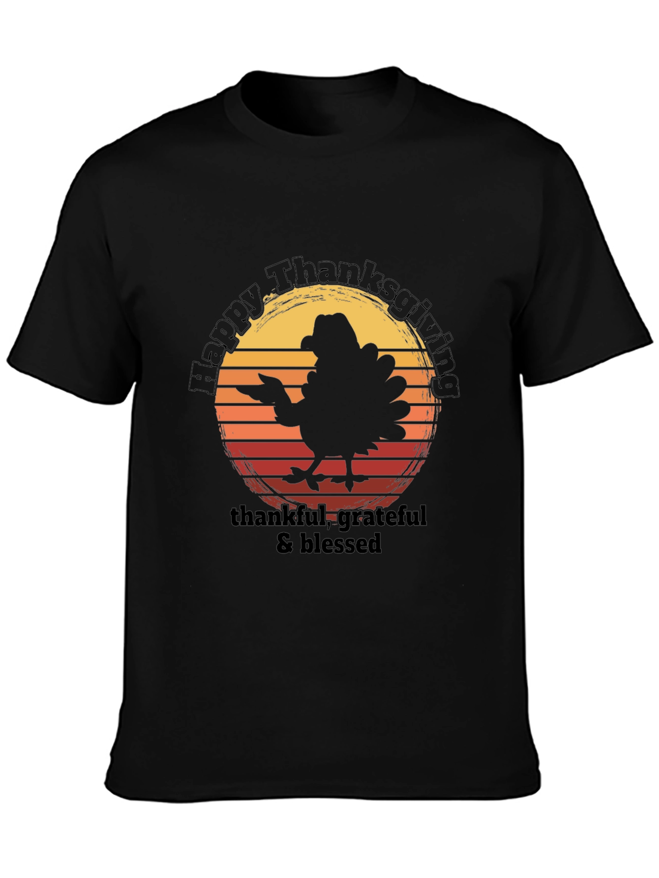 Happy Thanksgiving Turkey Graphic T-Shirt
