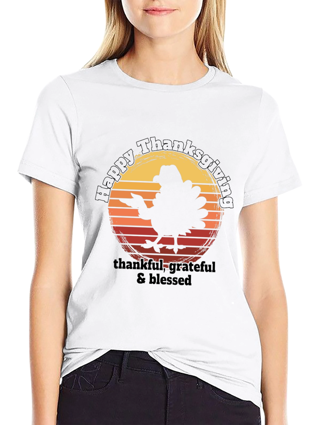 Happy Thanksgiving Turkey Graphic T-Shirt