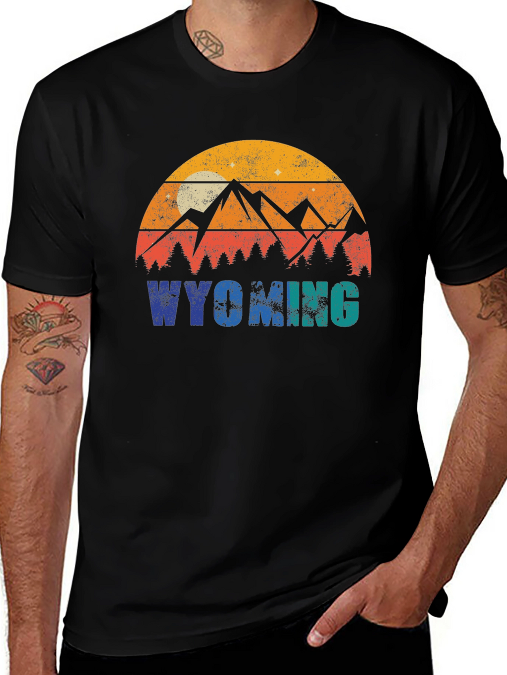Wyoming Mountains Graphic T-Shirt