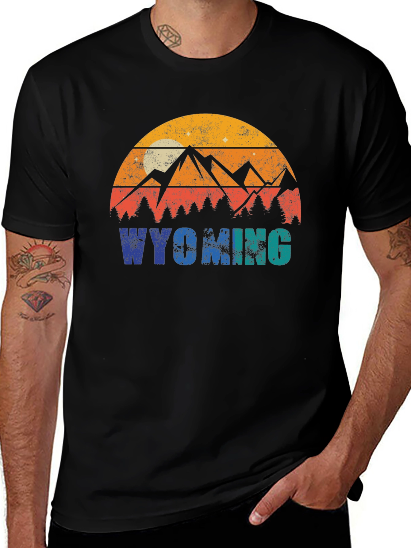 Wyoming Mountains Graphic T-Shirt