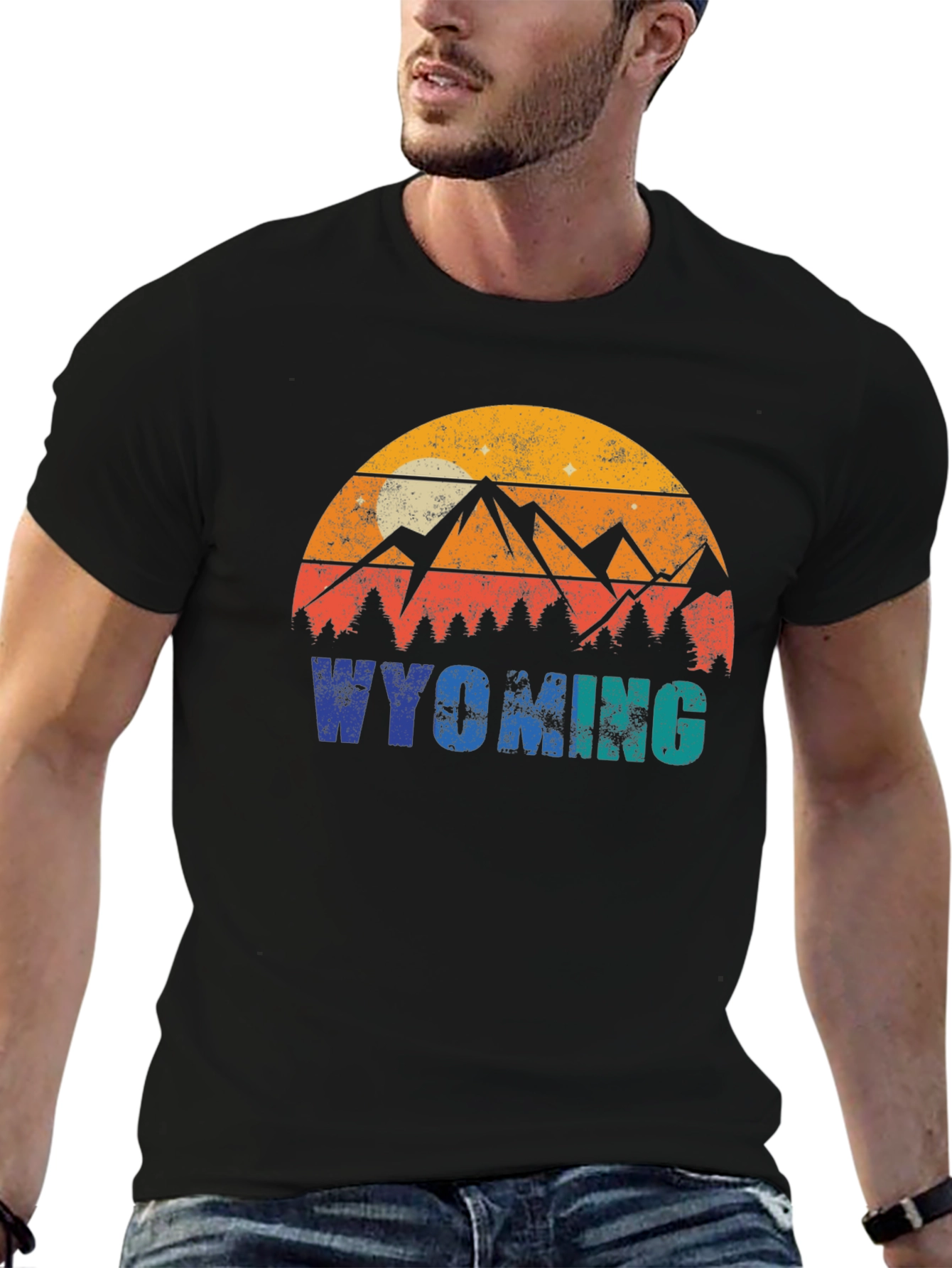 Wyoming Mountains Graphic T-Shirt