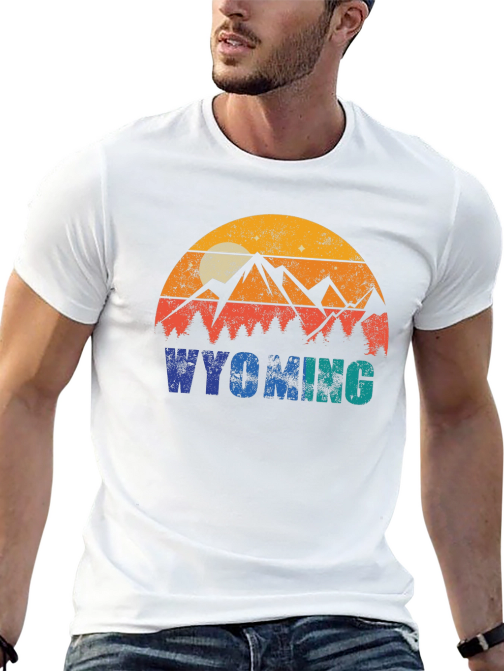 Wyoming Mountains Graphic T-Shirt
