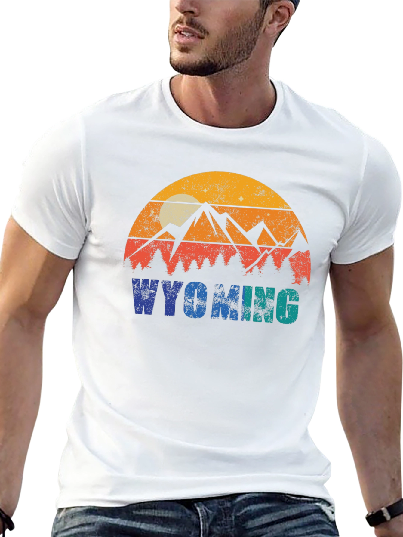 Wyoming Mountains Graphic T-Shirt