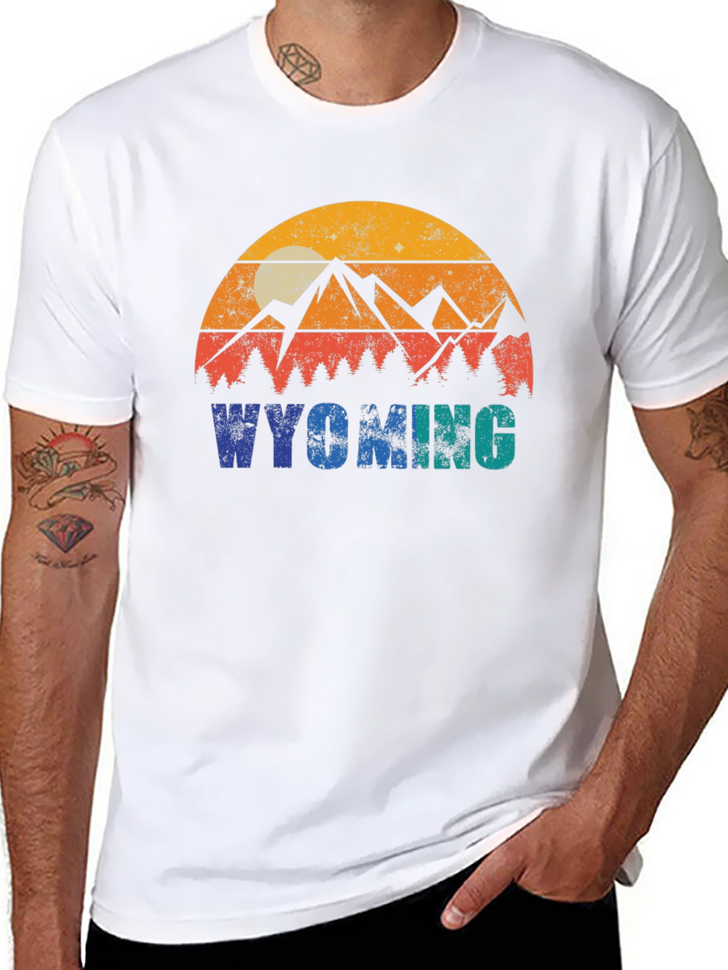 Wyoming Mountains Graphic T-Shirt