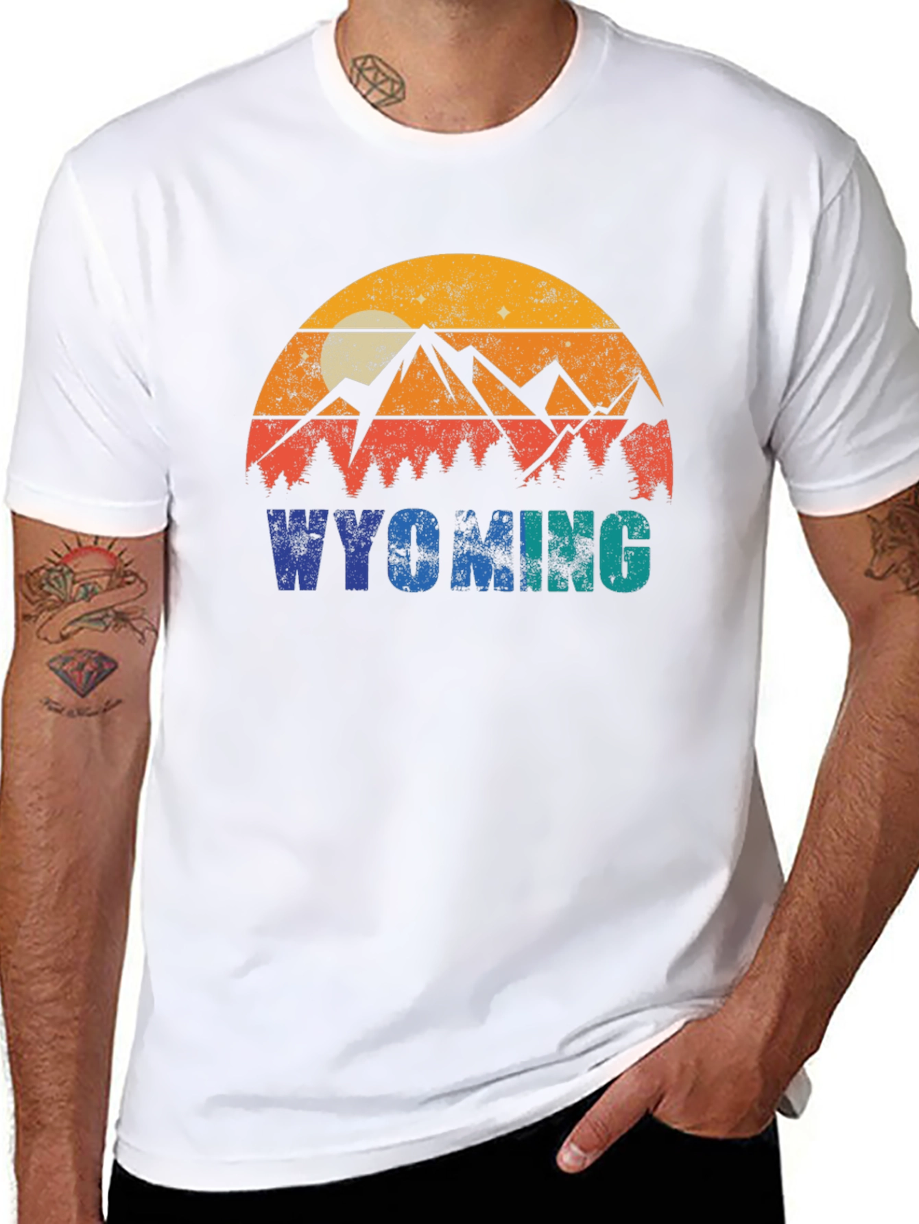 Wyoming Mountains Graphic T-Shirt