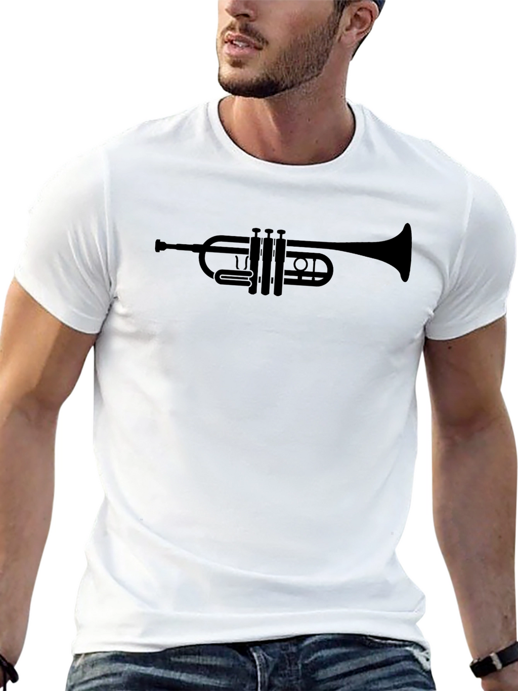 Trumpet Graphic T-Shirt - Black