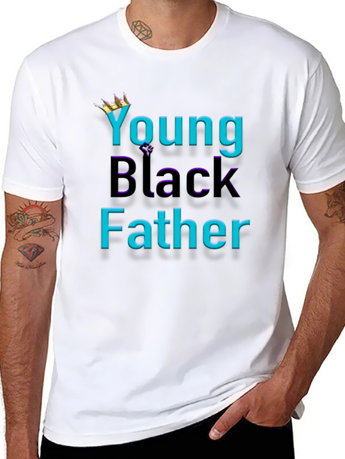 Young Black Father Graphic Tee
