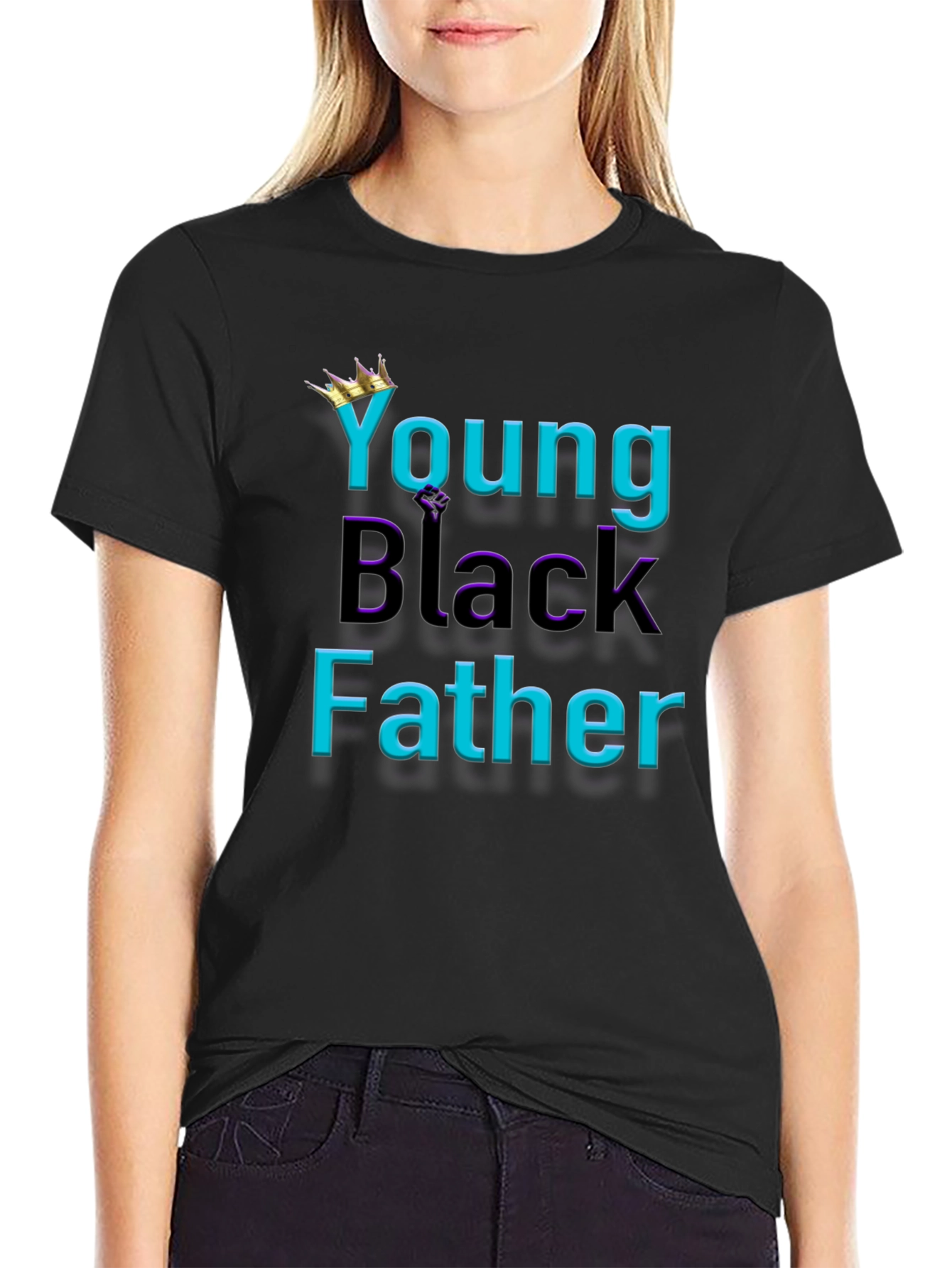 Young Black Father Graphic Tee