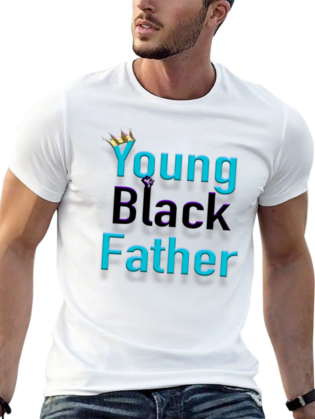 Young Black Father Graphic Tee