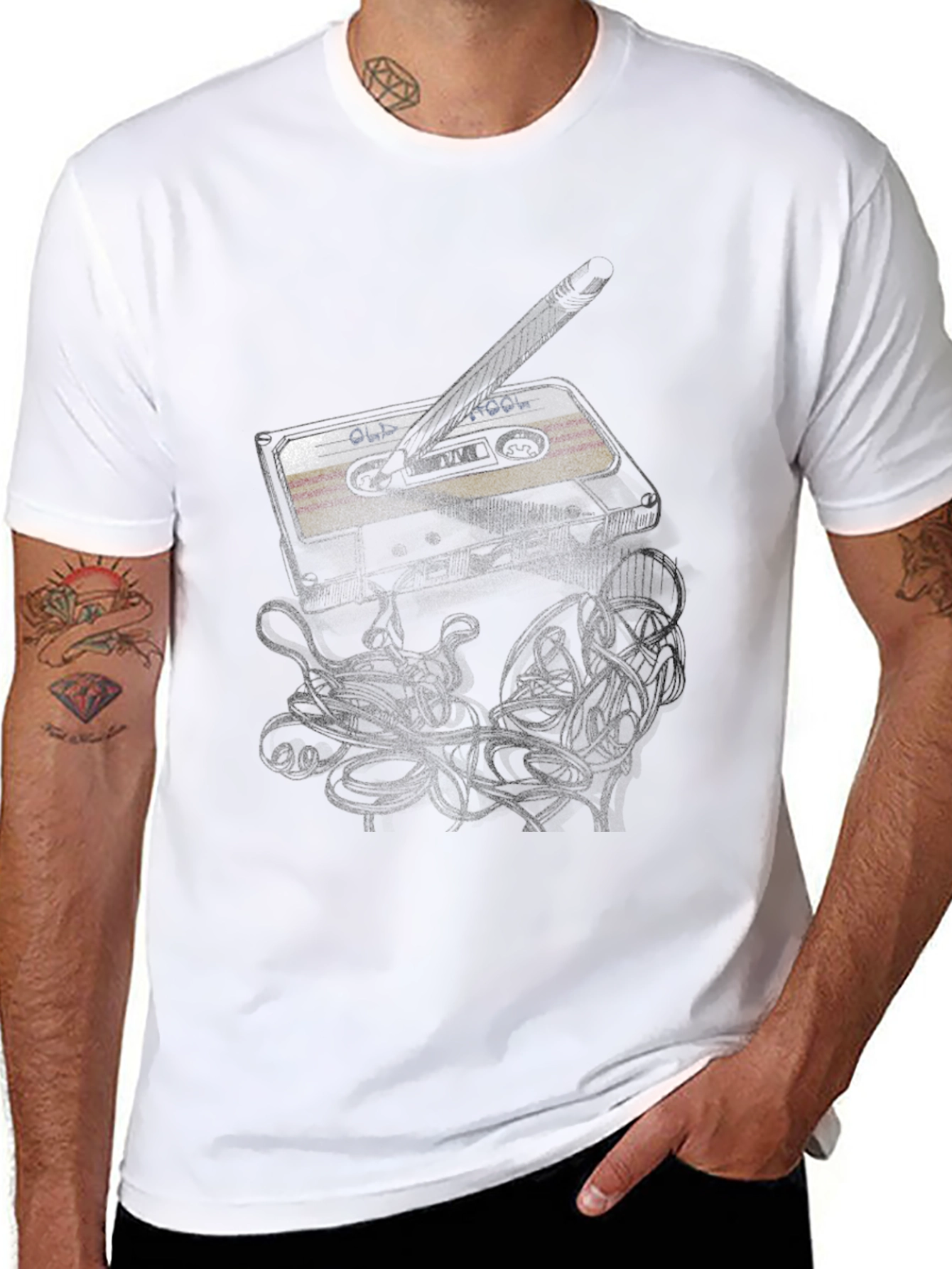 Old School Mix Tape Graphic Tee - Black
