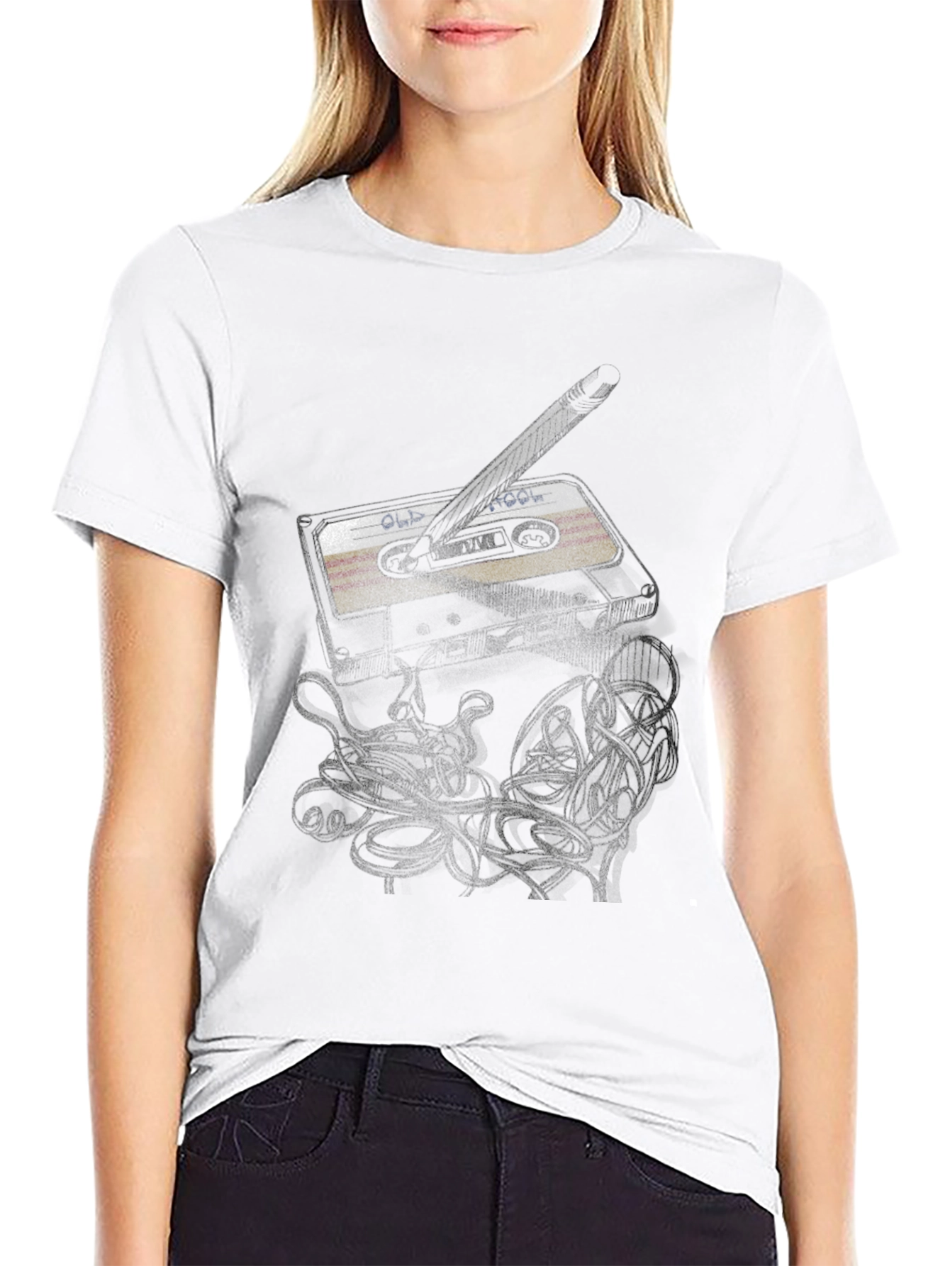 Old School Mix Tape Graphic Tee - Black