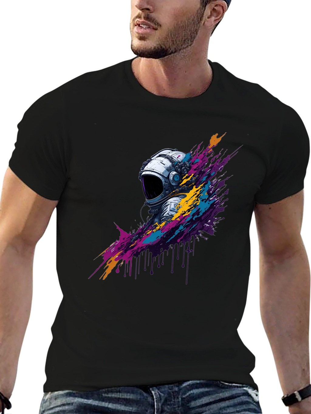 Astronaut Splash Graphic T-Shirt - Unique Design