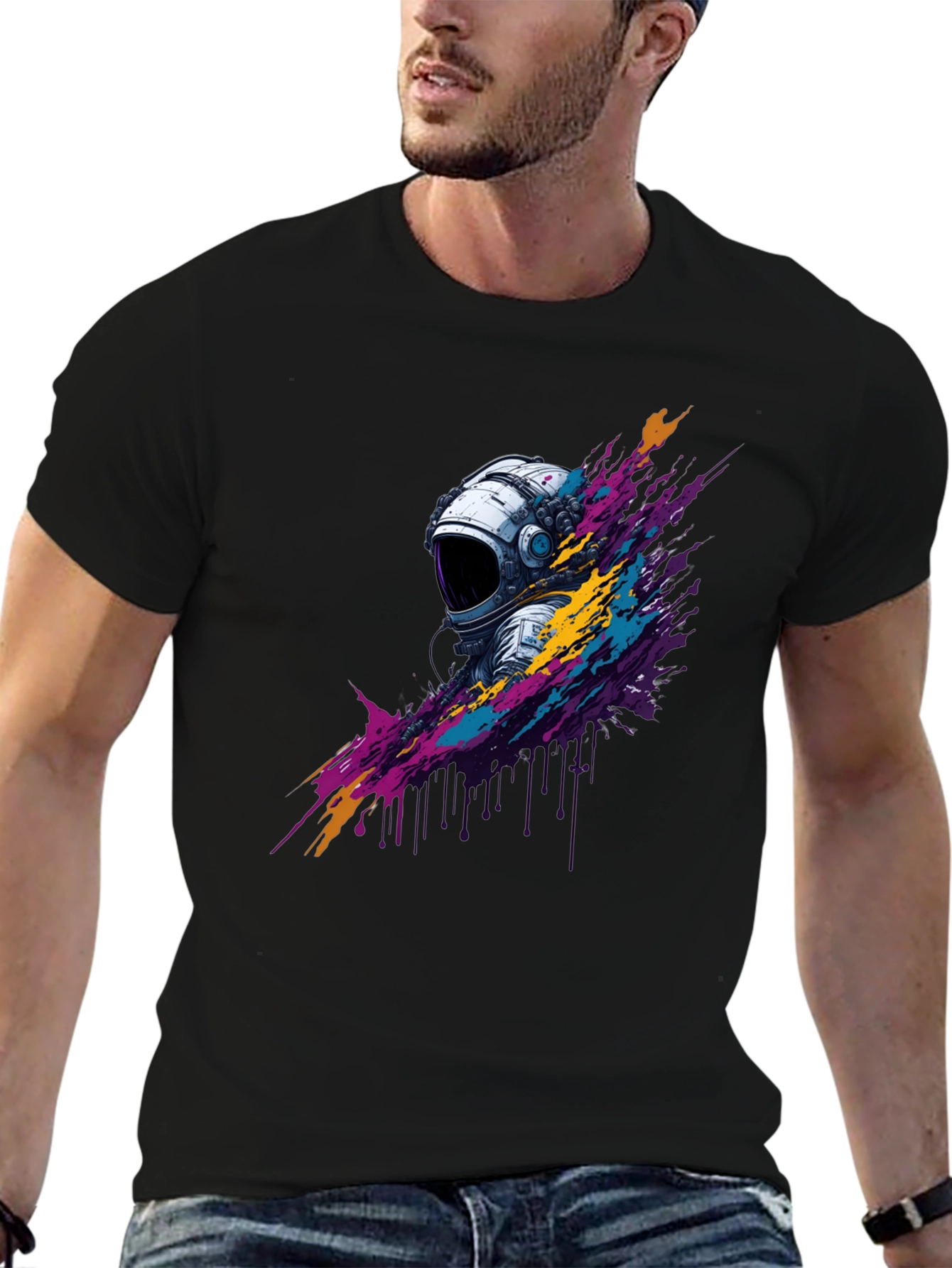 Astronaut Splash Graphic T-Shirt - Unique Design