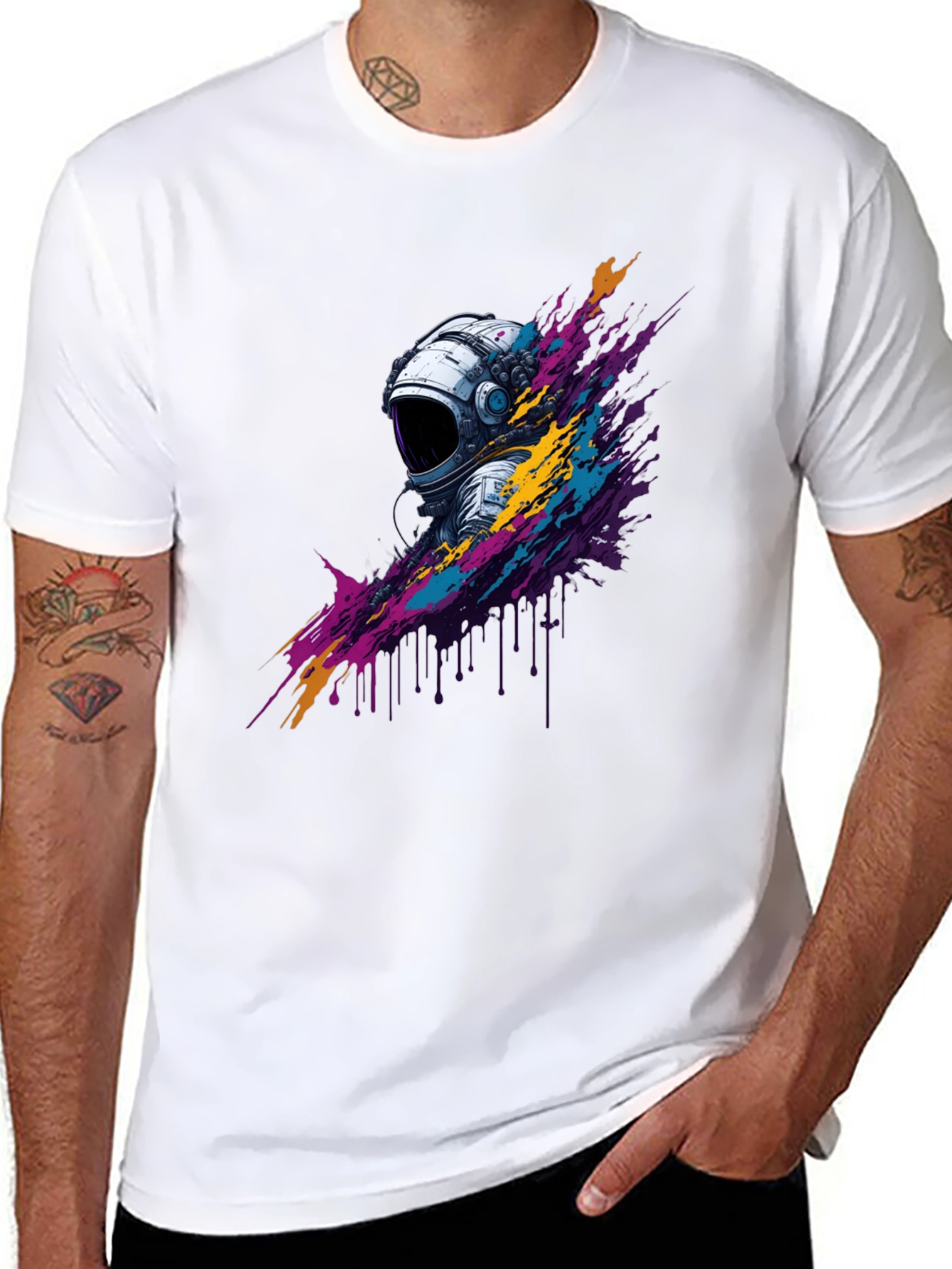 Astronaut Splash Graphic T-Shirt - Unique Design