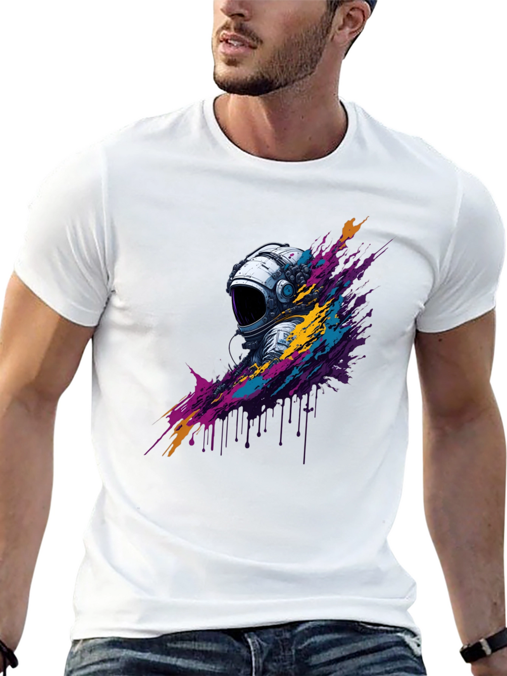 Astronaut Splash Graphic T-Shirt - Unique Design