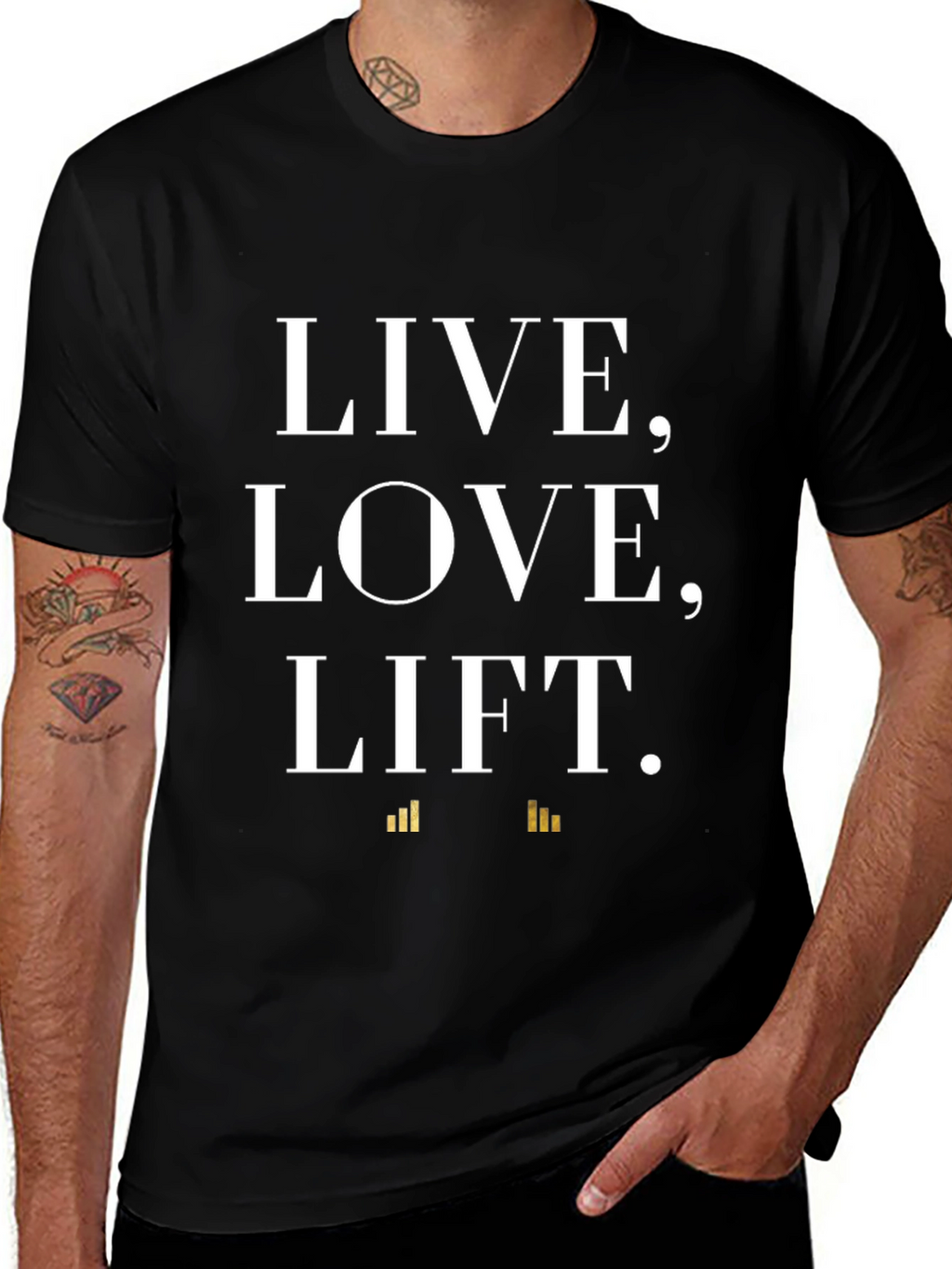 Live Love Lift Graphic Tee - Black Cotton Shirt
