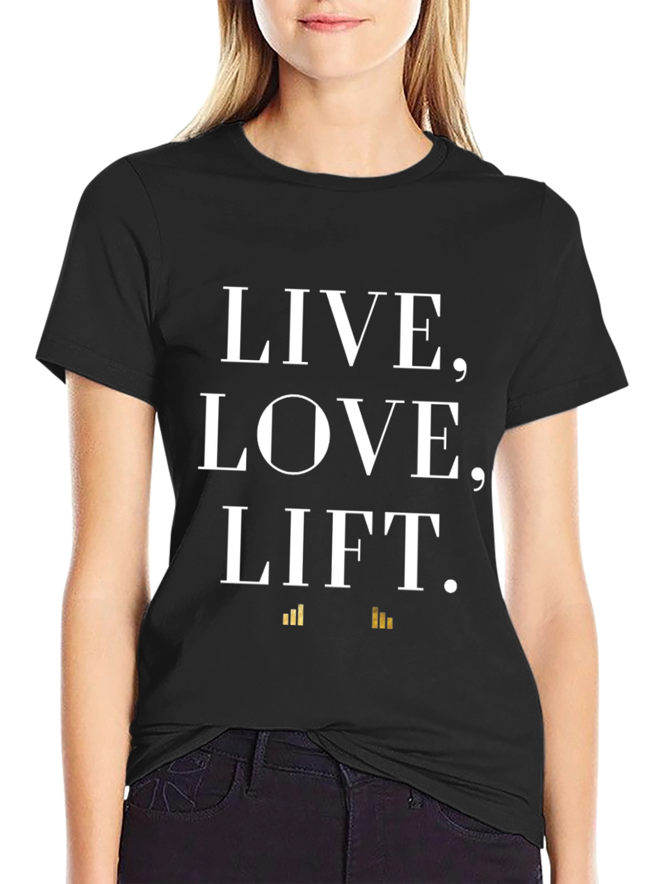 Live Love Lift Graphic Tee - Black Cotton Shirt