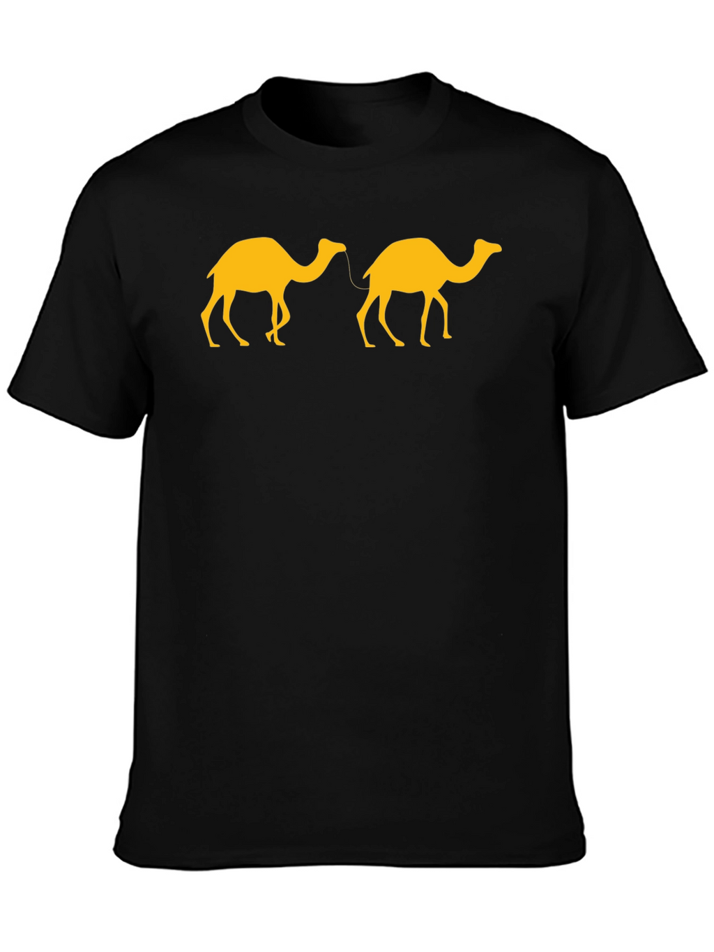 Two Camels Graphic Tee - Black Casual T-Shirt