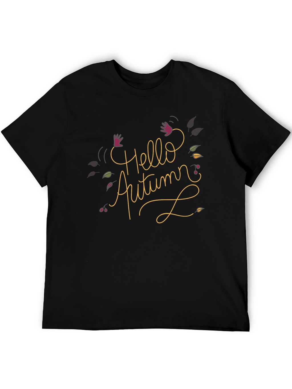 Hello Autumn Black Graphic Tee