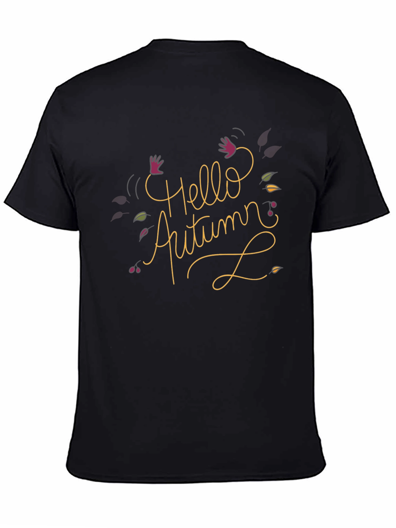 Hello Autumn Black Graphic Tee