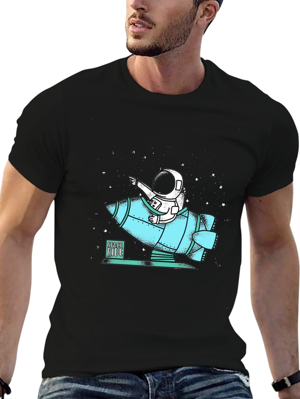 Space Ride Astronaut T-Shirt - Cool Graphic Tee