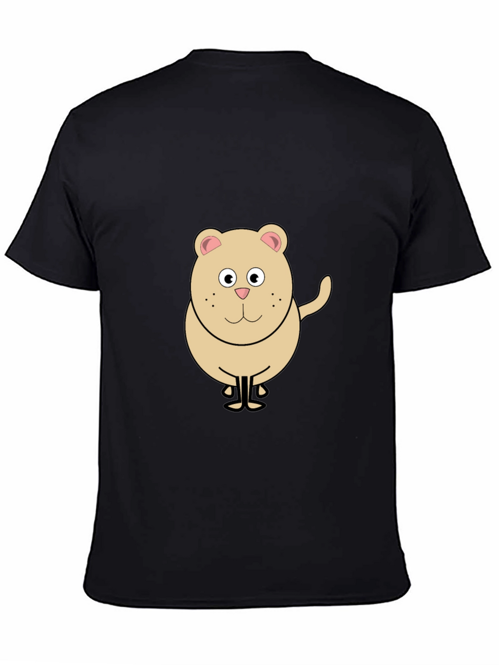 Funny Cartoon Bear Graphic Black T-Shirt