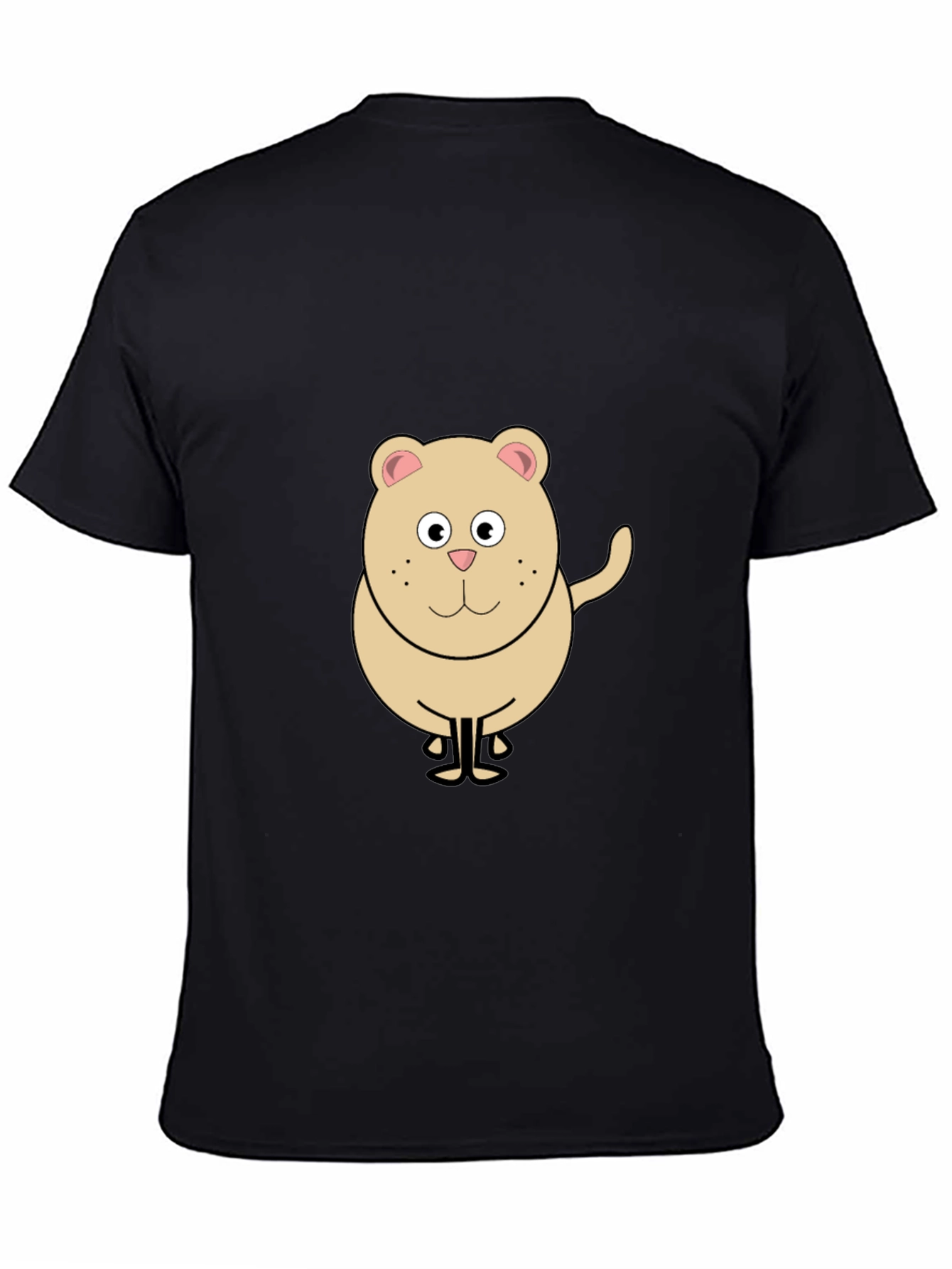 Funny Cartoon Bear Graphic Black T-Shirt