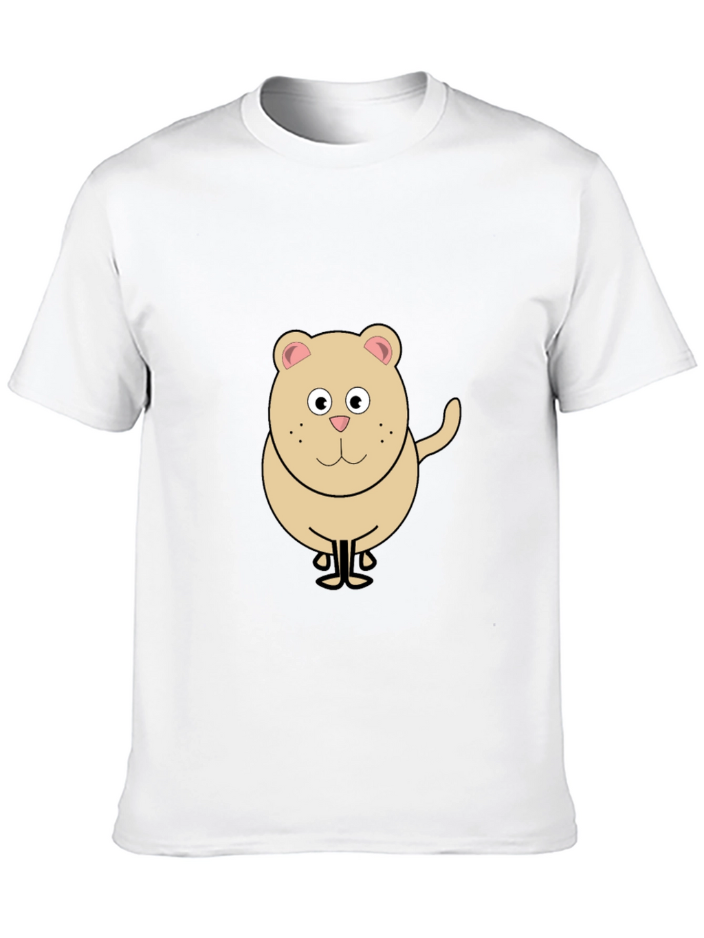 Funny Cartoon Bear Graphic Black T-Shirt