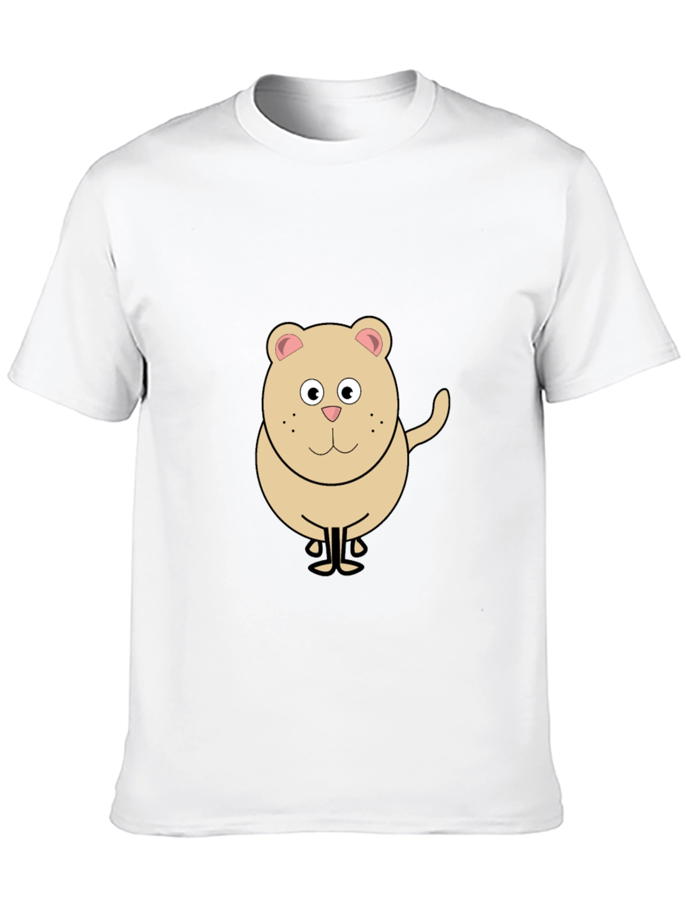 Funny Cartoon Bear Graphic Black T-Shirt