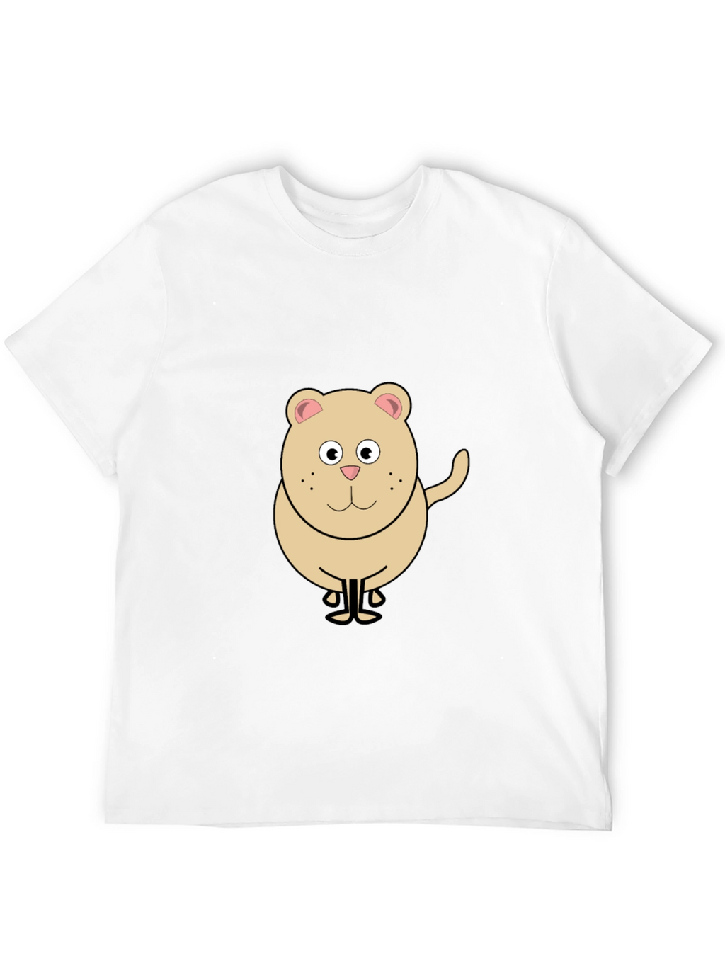 Funny Cartoon Bear Graphic Black T-Shirt