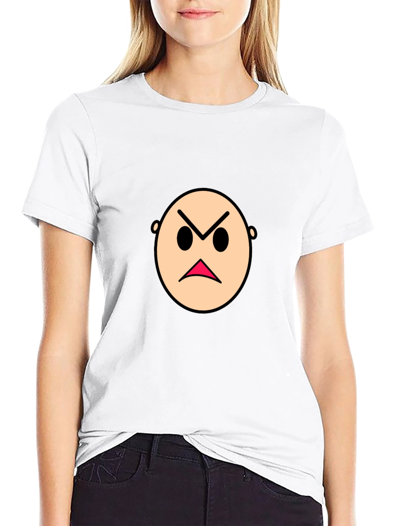 Angry Emoji Graphic Black T-Shirt