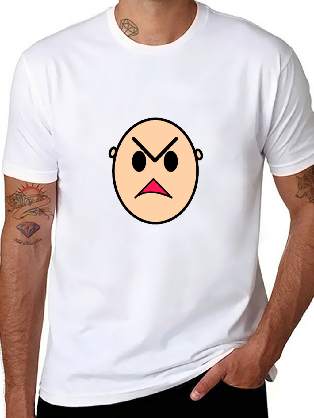 Angry Emoji Graphic Black T-Shirt