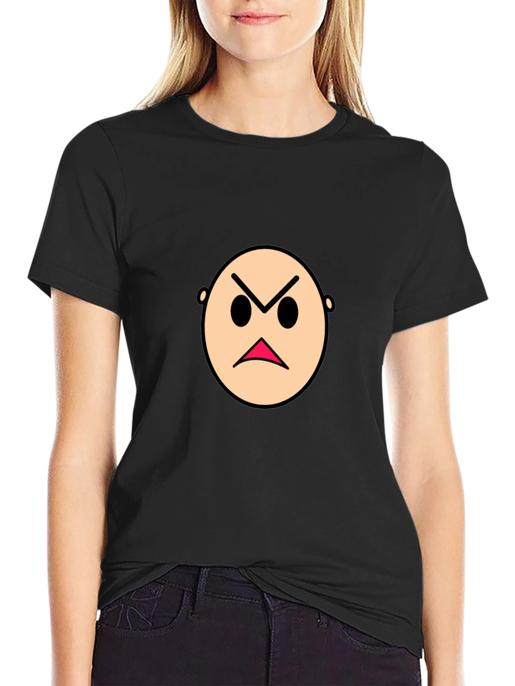 Angry Emoji Graphic Black T-Shirt