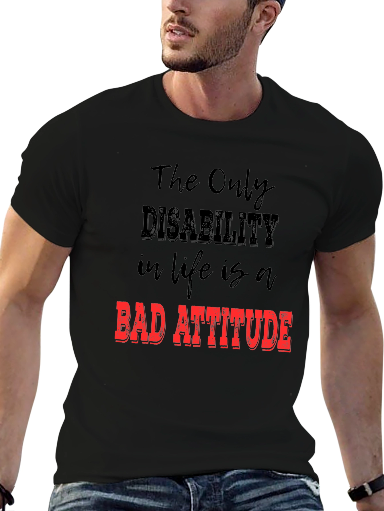 Inspirational Graphic Tee - Bad Attitude Slogan