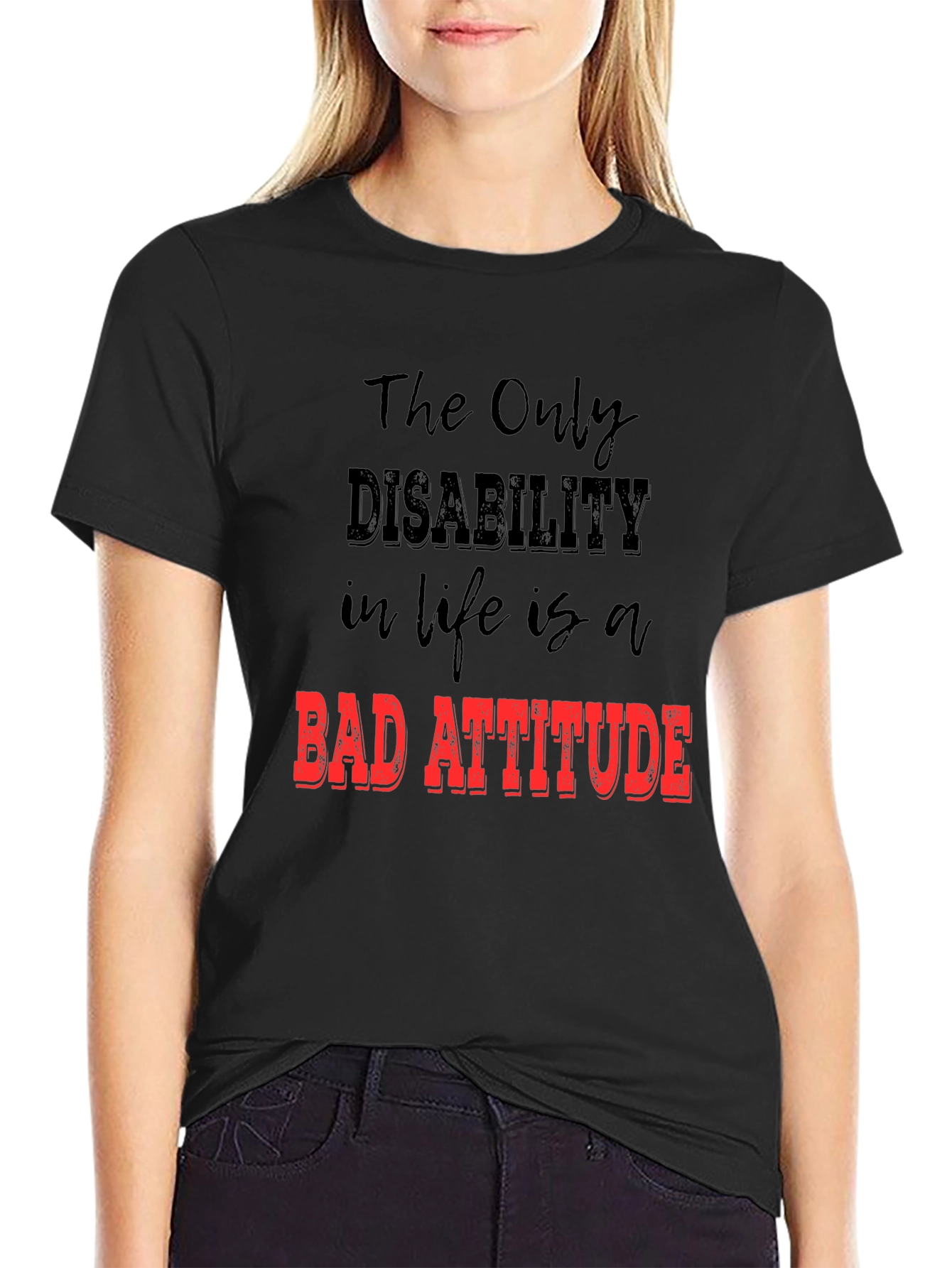 Inspirational Graphic Tee - Bad Attitude Slogan