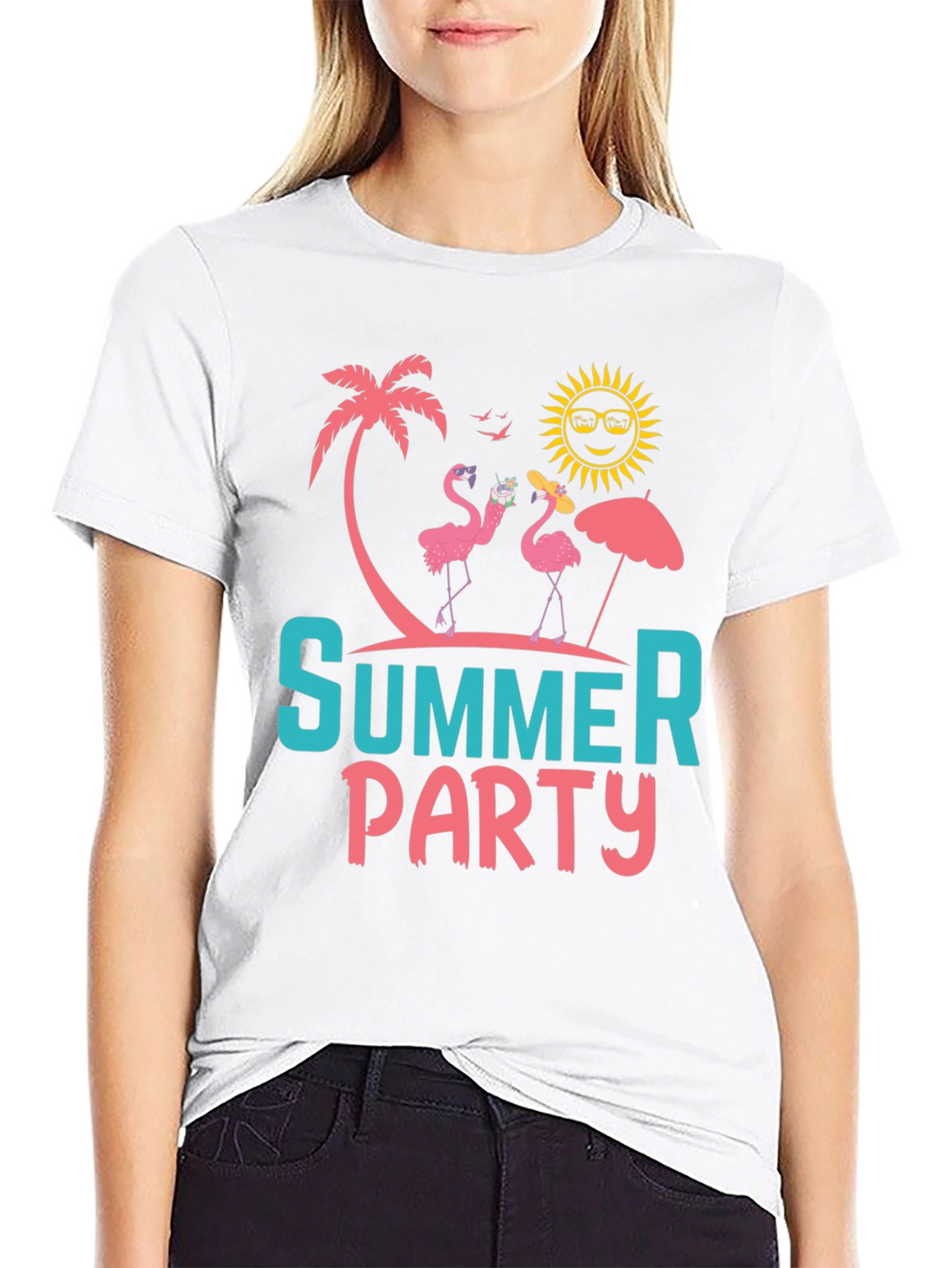 Summer Party Flamingo Graphic Tee