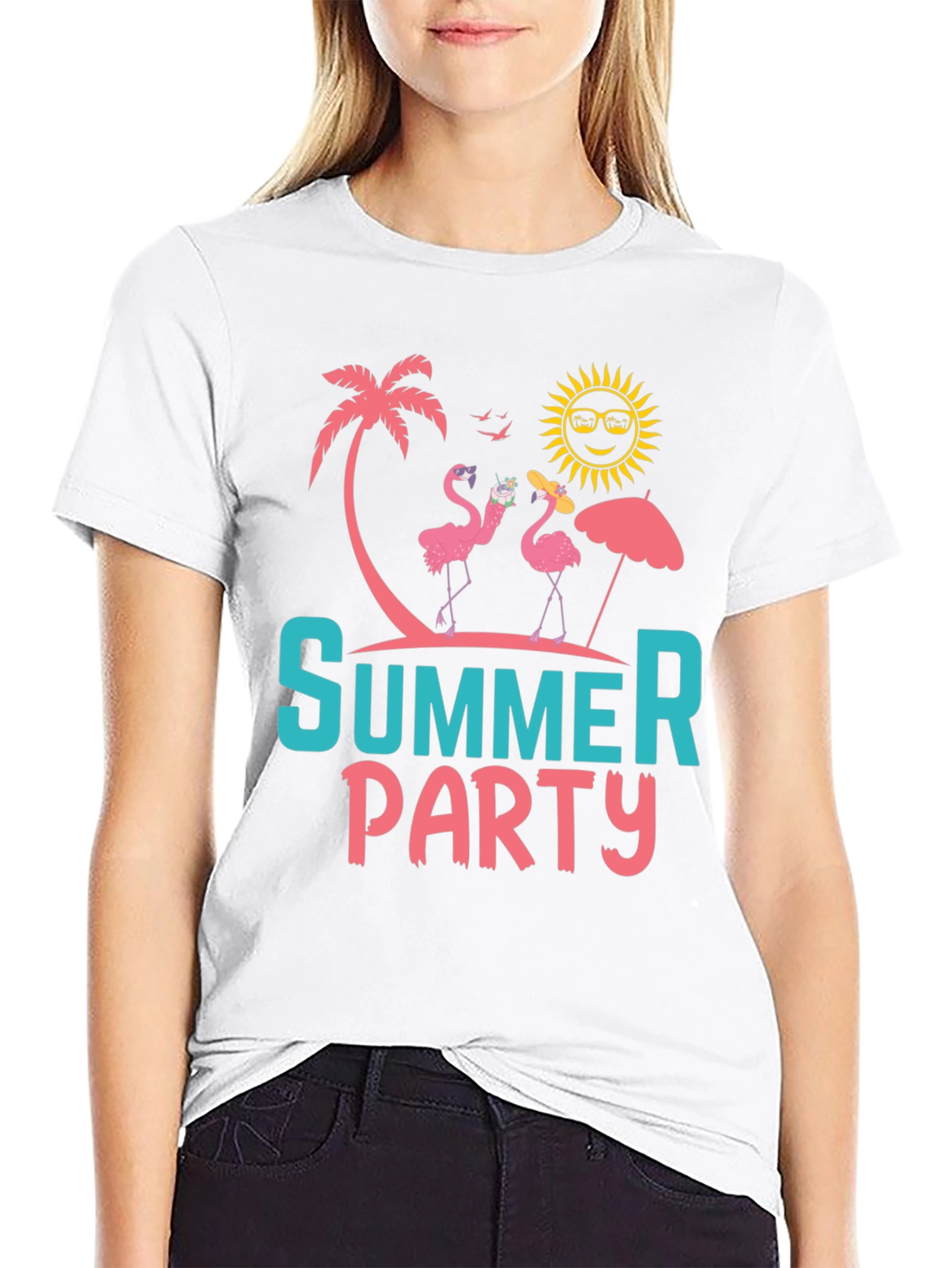 Summer Party Flamingo Graphic Tee
